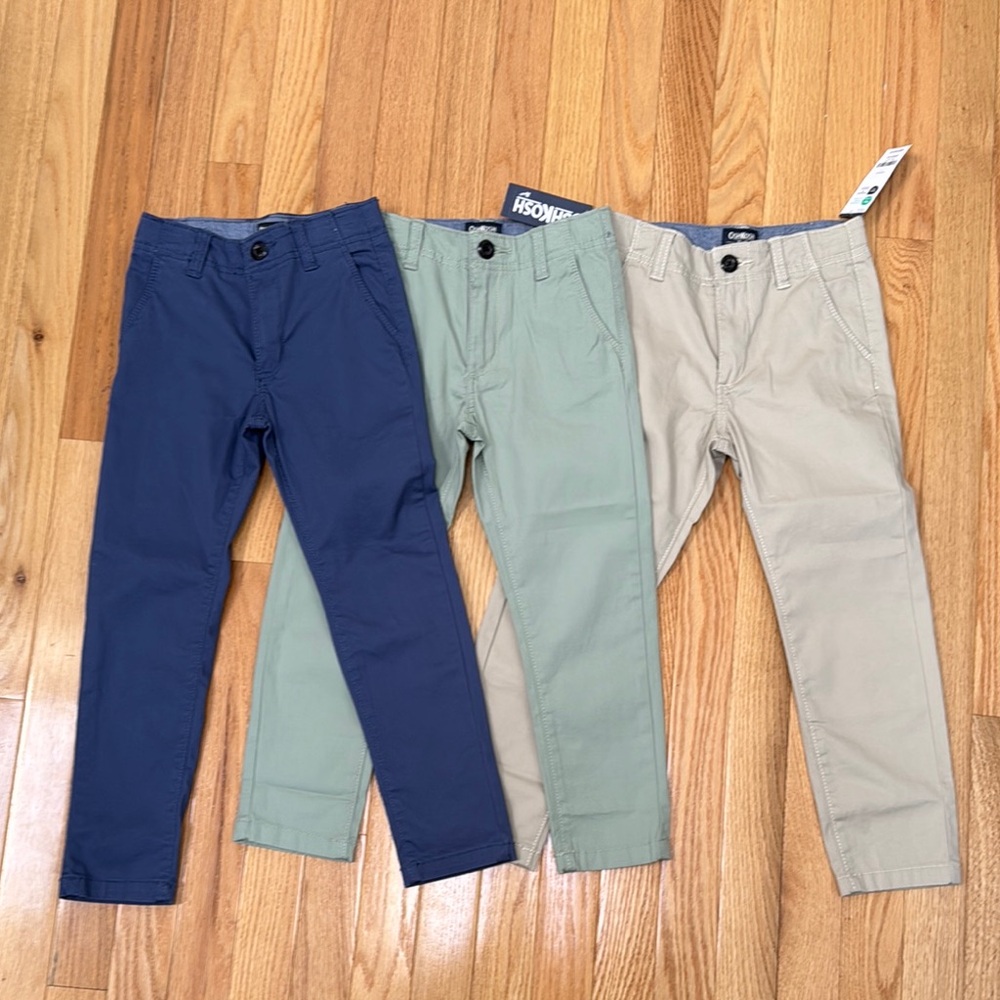 Kids Bottoms in Blue, Green, and Tan